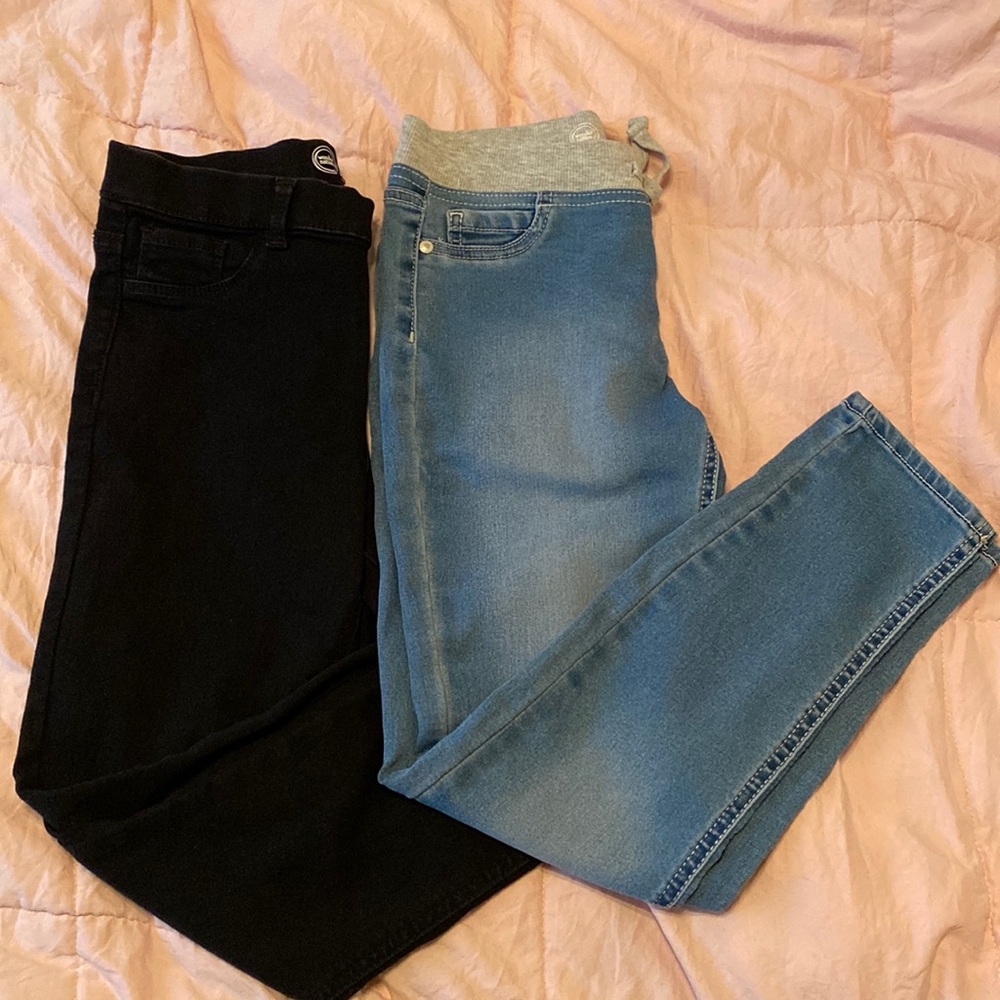 Wonder Nation, Denim and Black Jeggings, Size Large (10-12)